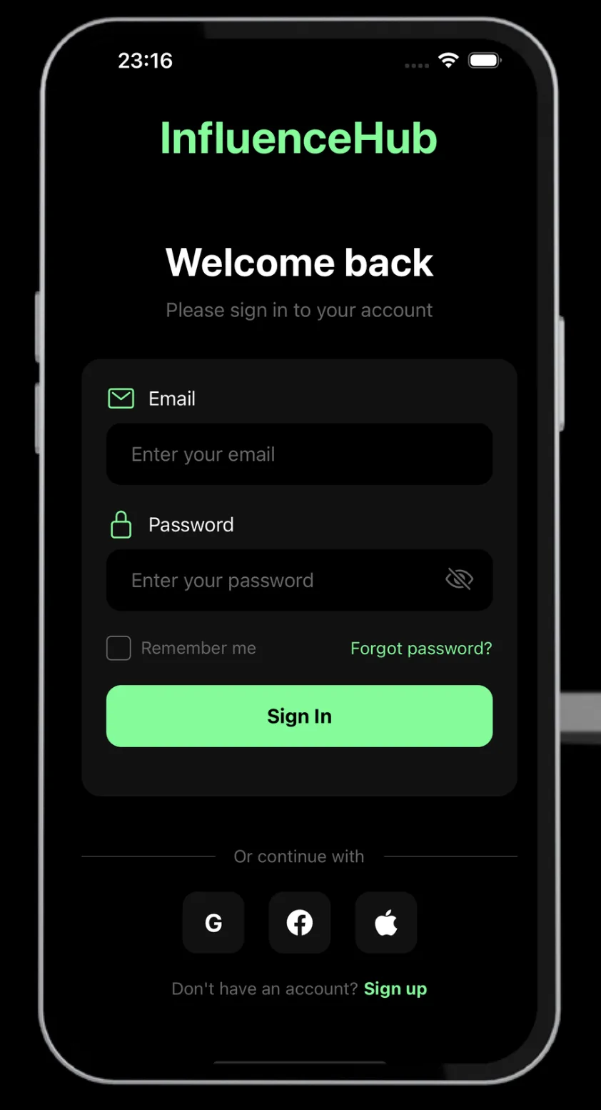 InfluenceHub Mobile App